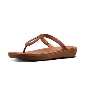 Cognac Brown Leather Sandals - Fitflop